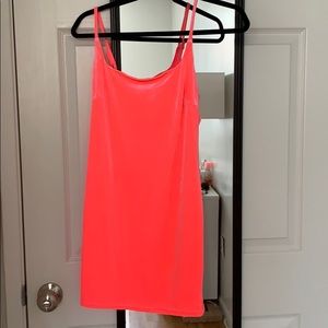 Neon pink mini dress